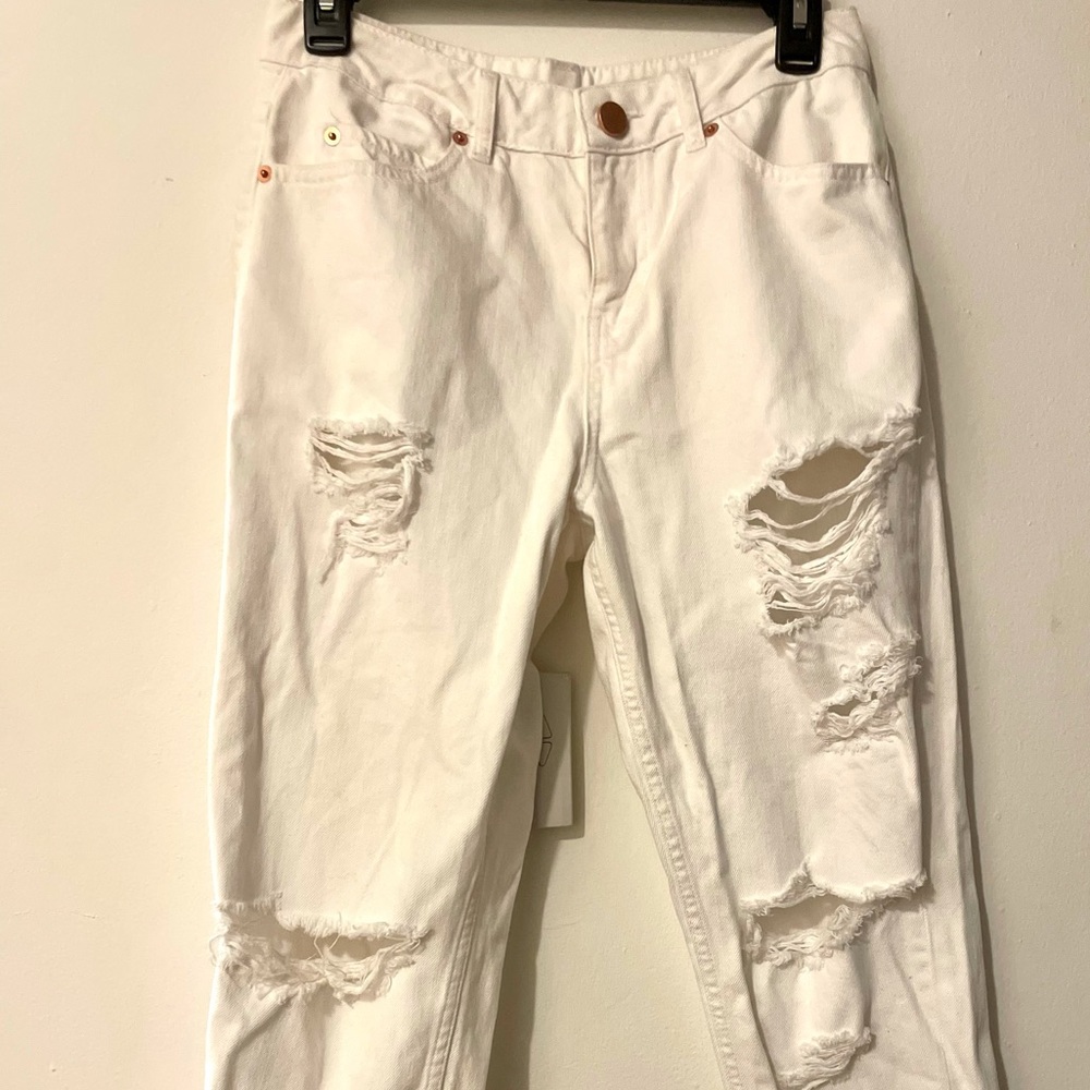ASOS White Denim Ripped Jeans Size 28